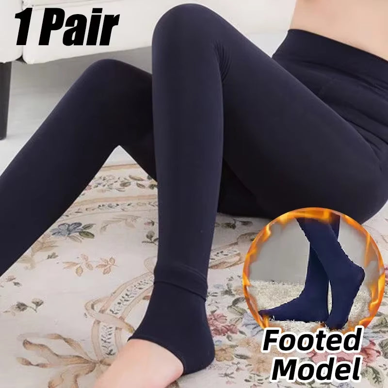Winter Pearl Velvet Fleece Tights for Women Thickened Fleece Lined Leggings for Warmth and Cold Weather Comfort