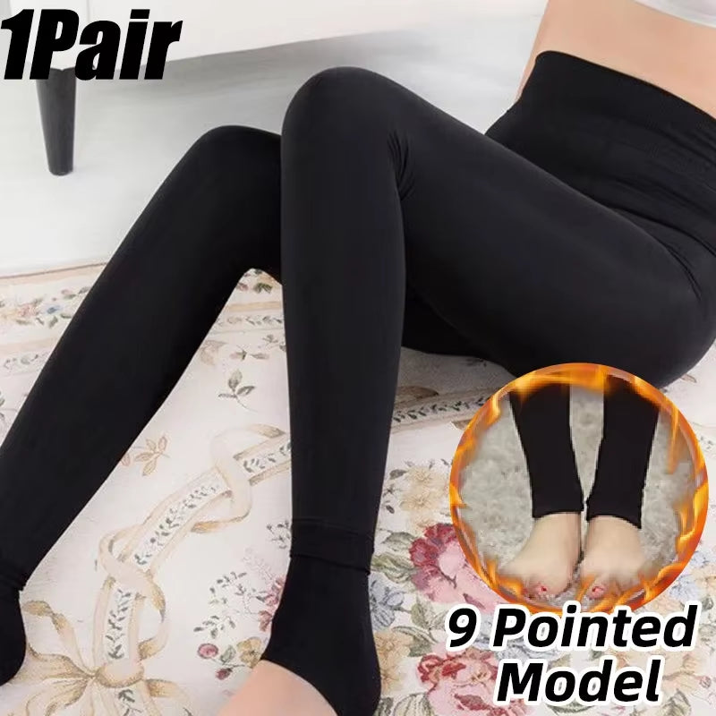 Winter Pearl Velvet Fleece Tights for Women Thickened Fleece Lined Leggings for Warmth and Cold Weather Comfort