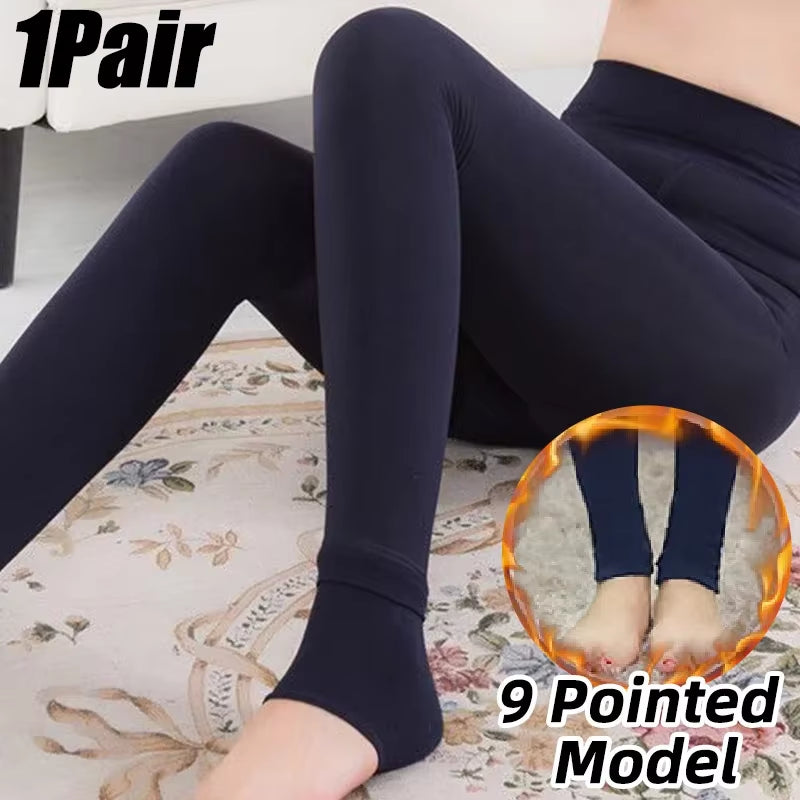 Winter Pearl Velvet Fleece Tights for Women Thickened Fleece Lined Leggings for Warmth and Cold Weather Comfort