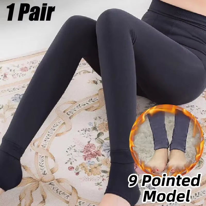 Winter Pearl Velvet Fleece Tights for Women Thickened Fleece Lined Leggings for Warmth and Cold Weather Comfort